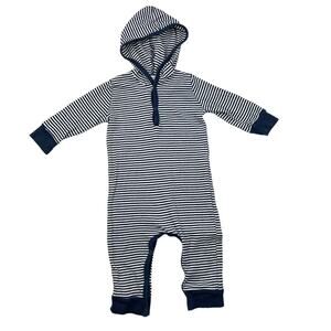 Monica + Andy Striped Organic Hooded Romper